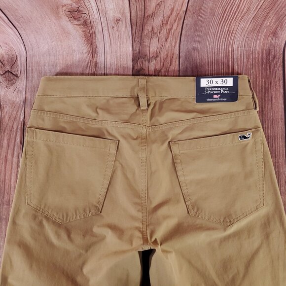 NWT Vineyard Vines Performance Mens Size 30X30 Ridge Khaki 5 Pocket Pants $92.99 - Picture 7 of 16